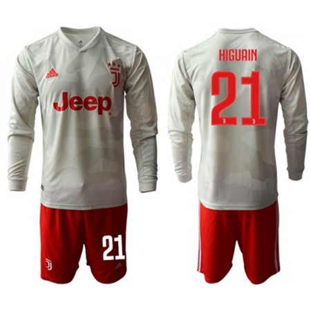 Billiga Fotbollströjor Juventus HIGUAIN 21 Barn Borta tröja 2019/20 Långärmad